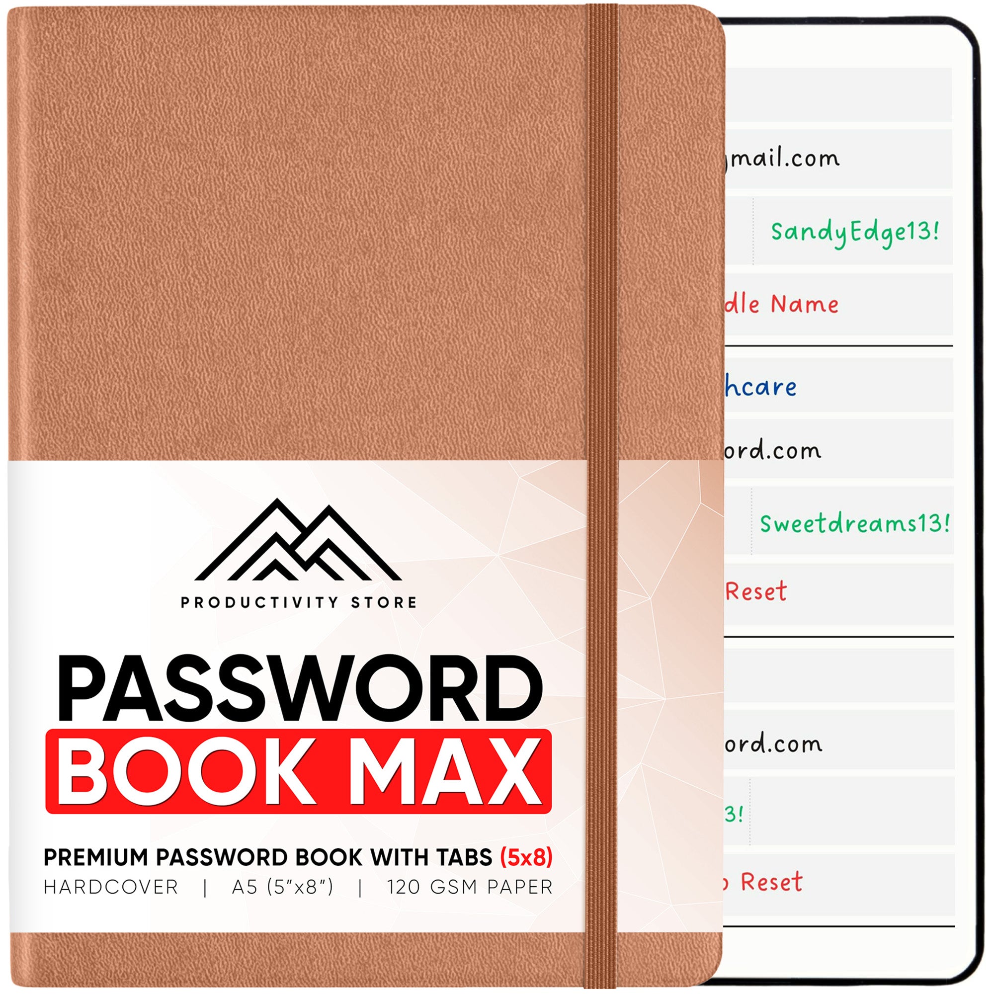 Password Book - Alphabetical Tabs, Organizer, Durable Cover - Keep