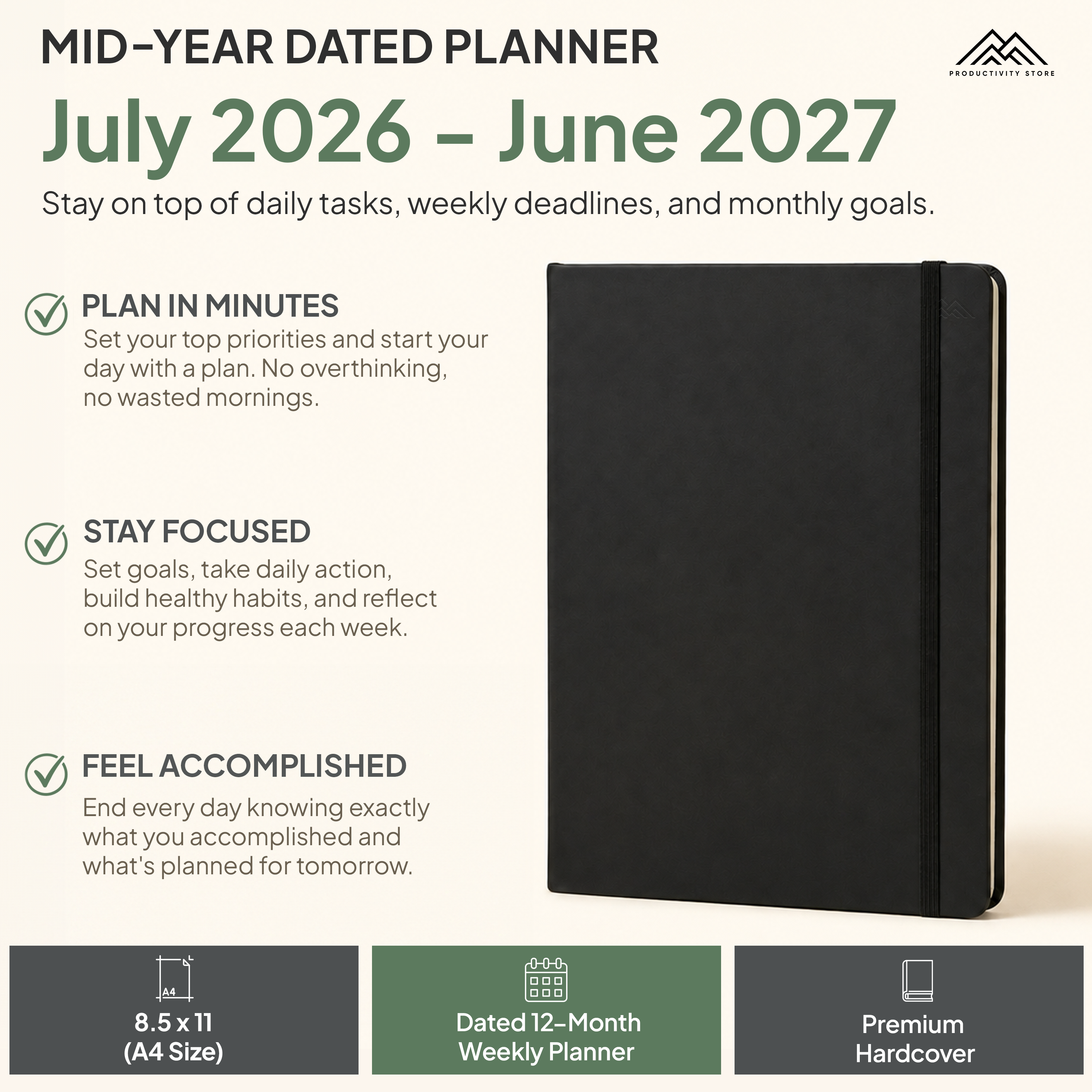 July 2026 - June 2027 Weekly Planner Pro Max (8.5x11)