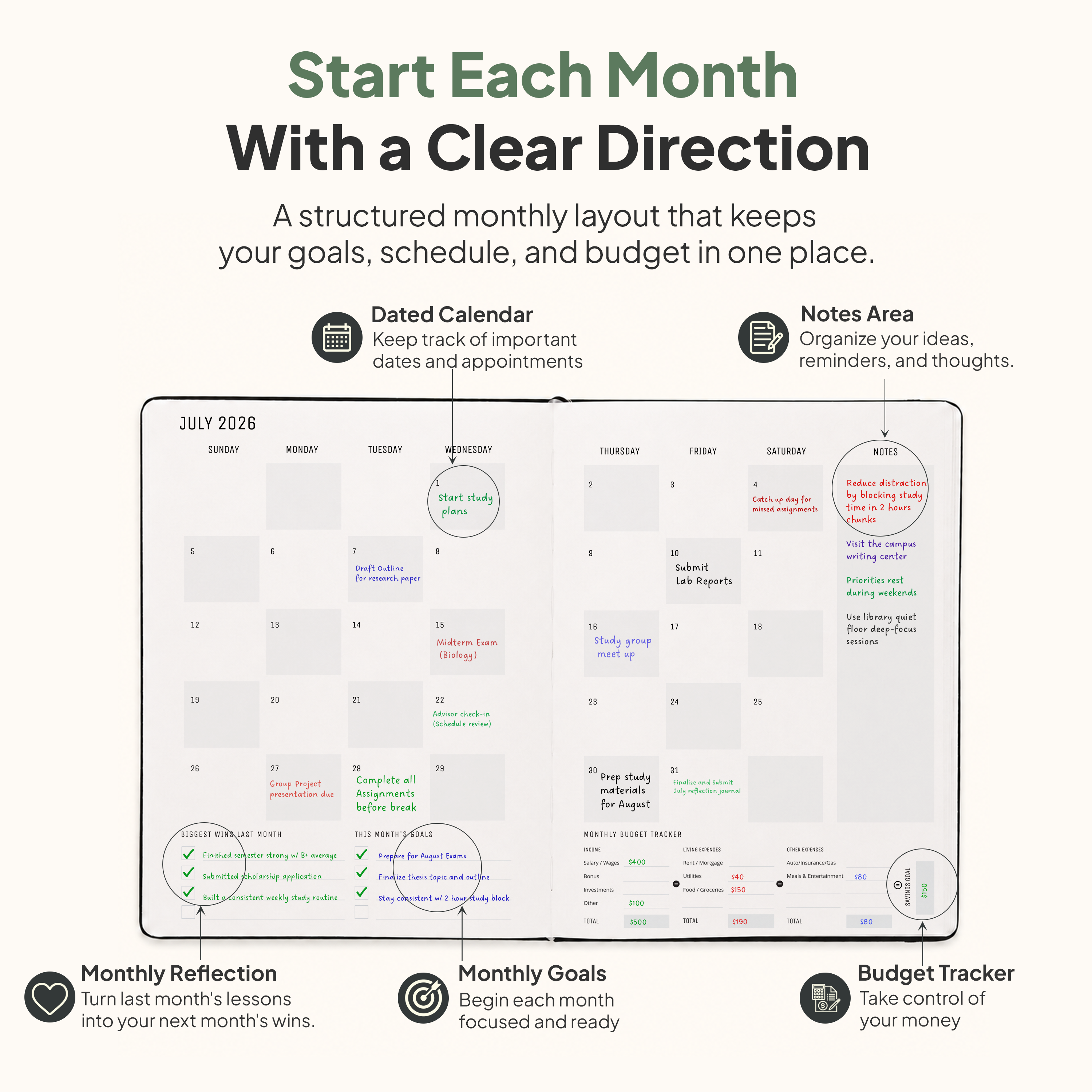 July 2026 - June 2027 Weekly Planner Pro Max (8.5x11)
