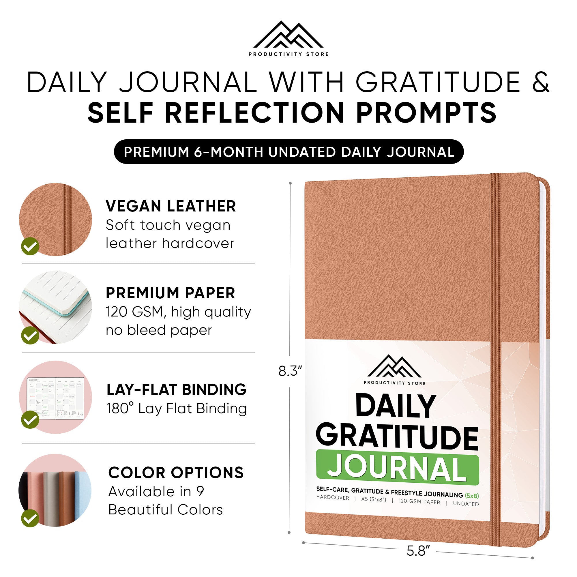 Daily Gratitude Journal - Daily Journal with Daily Quotes and Space for  Daily Reflection - Gratitude List - Daily Affirmation Prompts & Mood  Tracker - Boost Your Happiness and Manifestation - Productivity Store