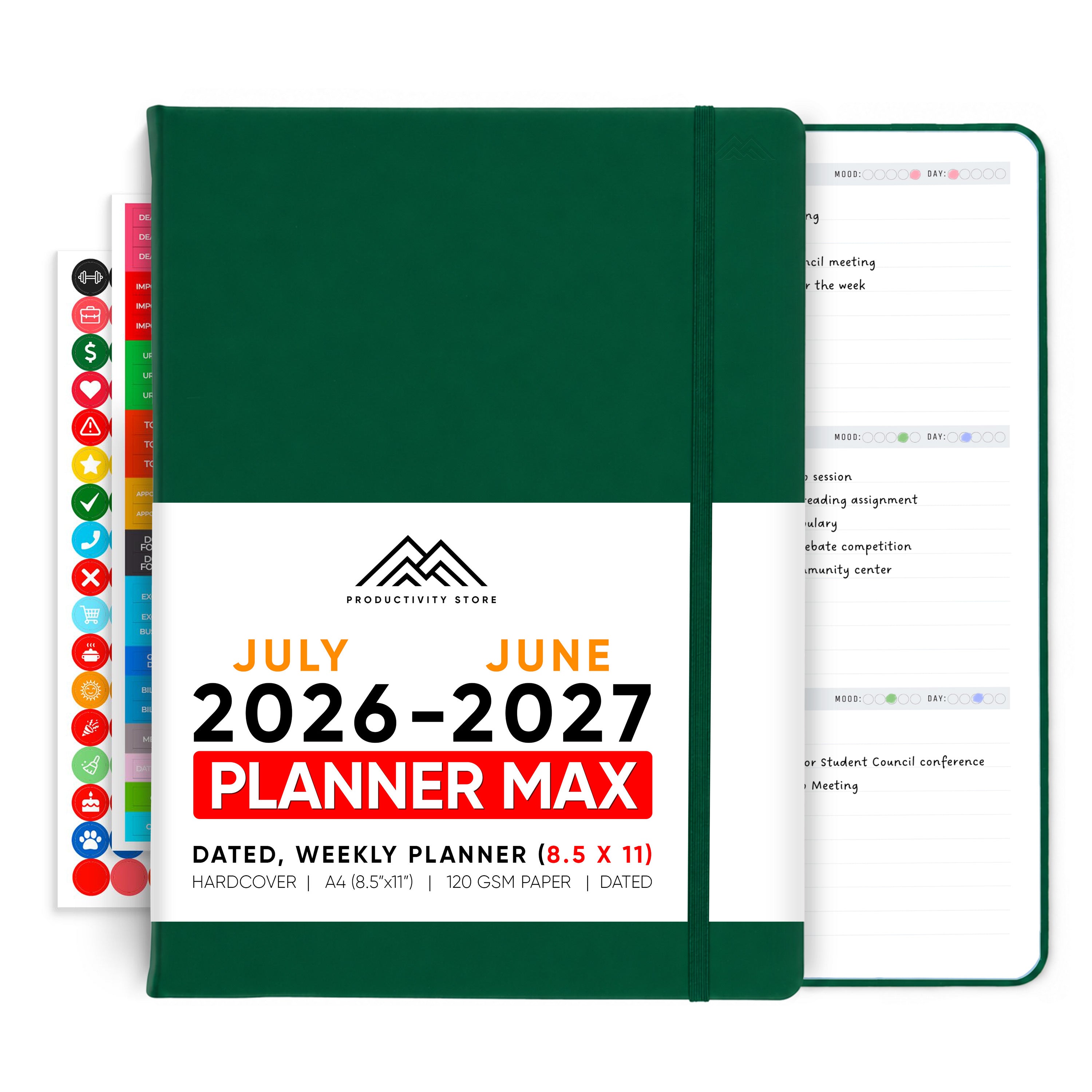 July 2026 - June 2027 Weekly Planner Pro Max (8.5x11)