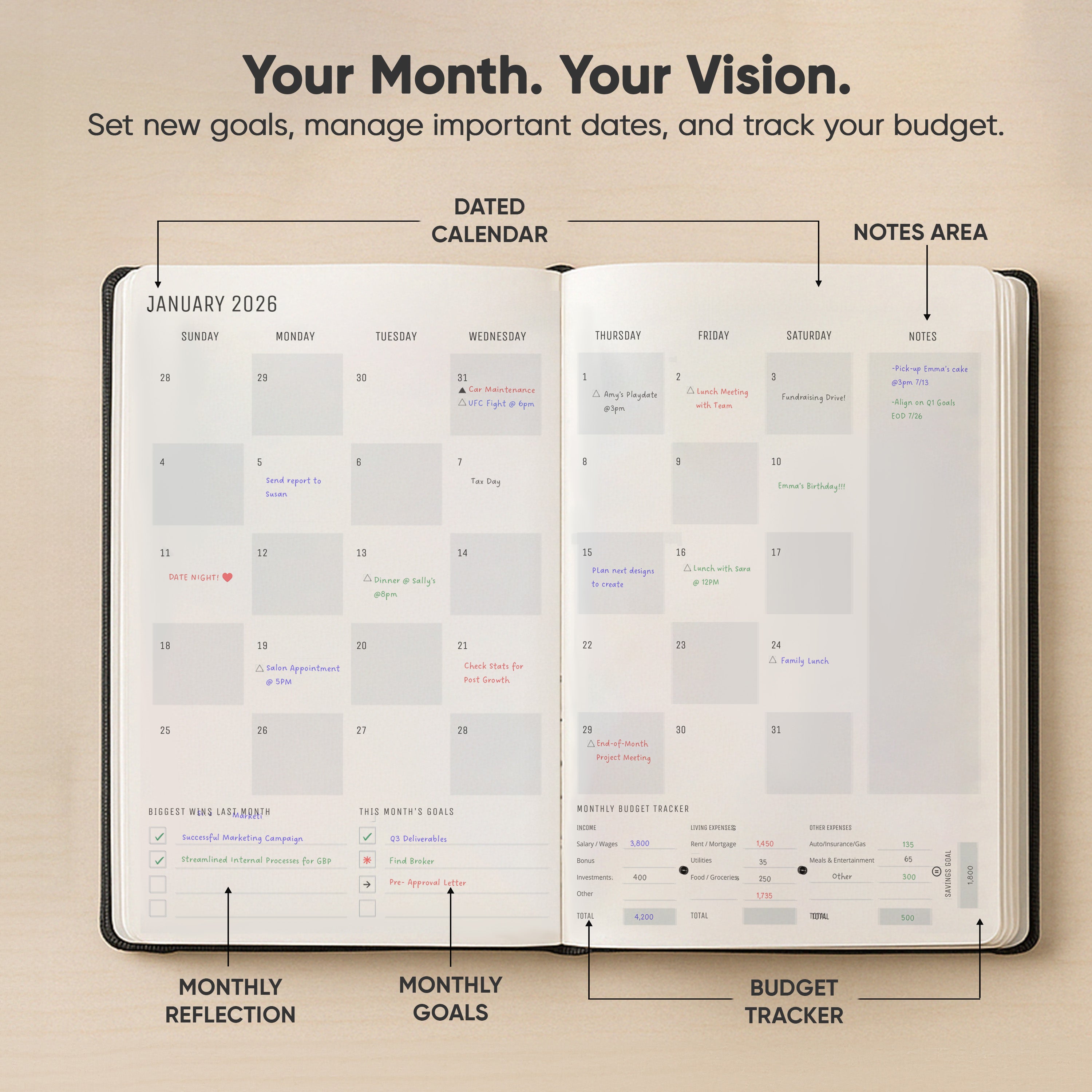 2026 Productivity Store Dated Planner Pro Max (8.5x11) and Dated Planner Pro (5.8” x 8.3”) PREORDER!
