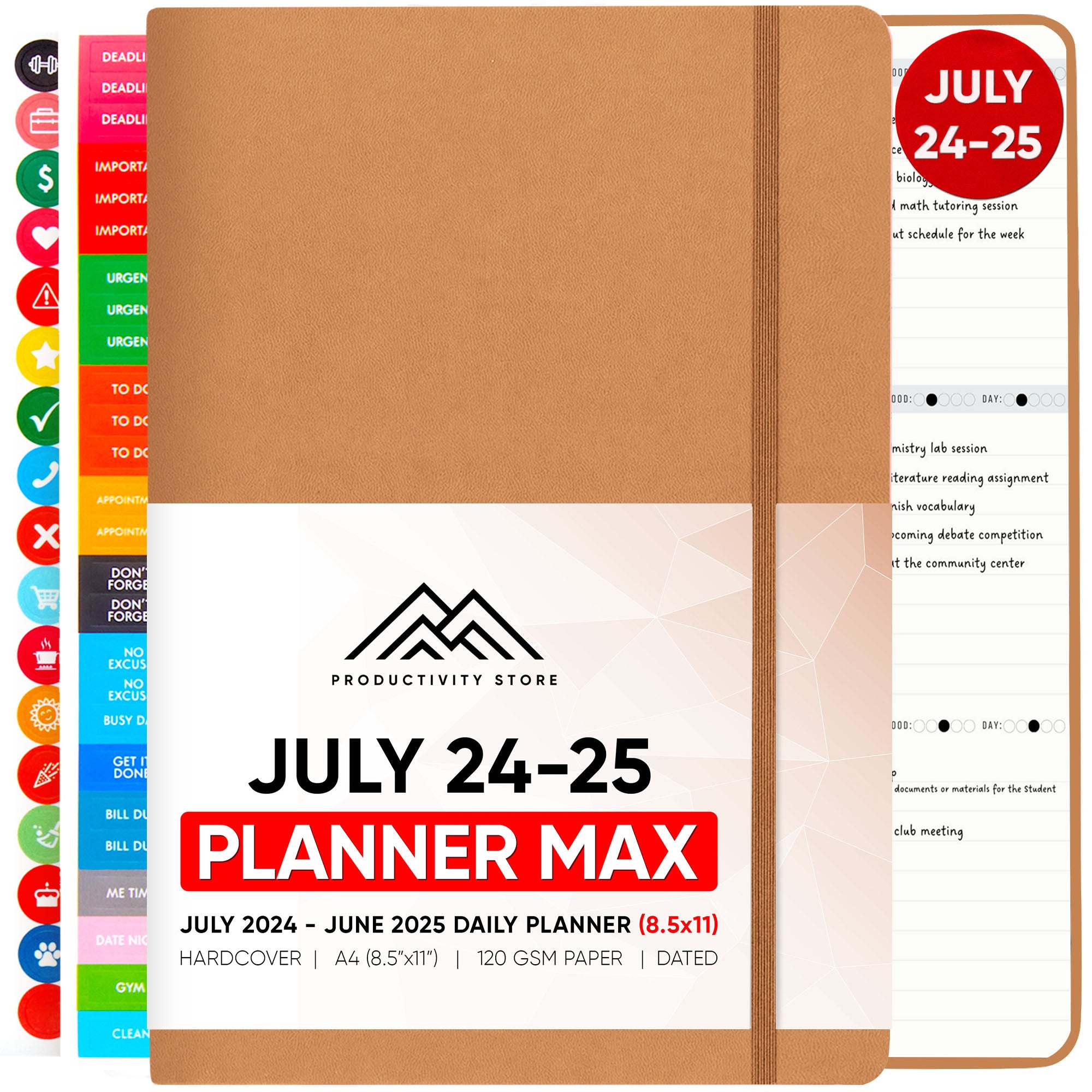 July 2024-2025 Productivity and Academic Planner Pro Max (8.5x11)