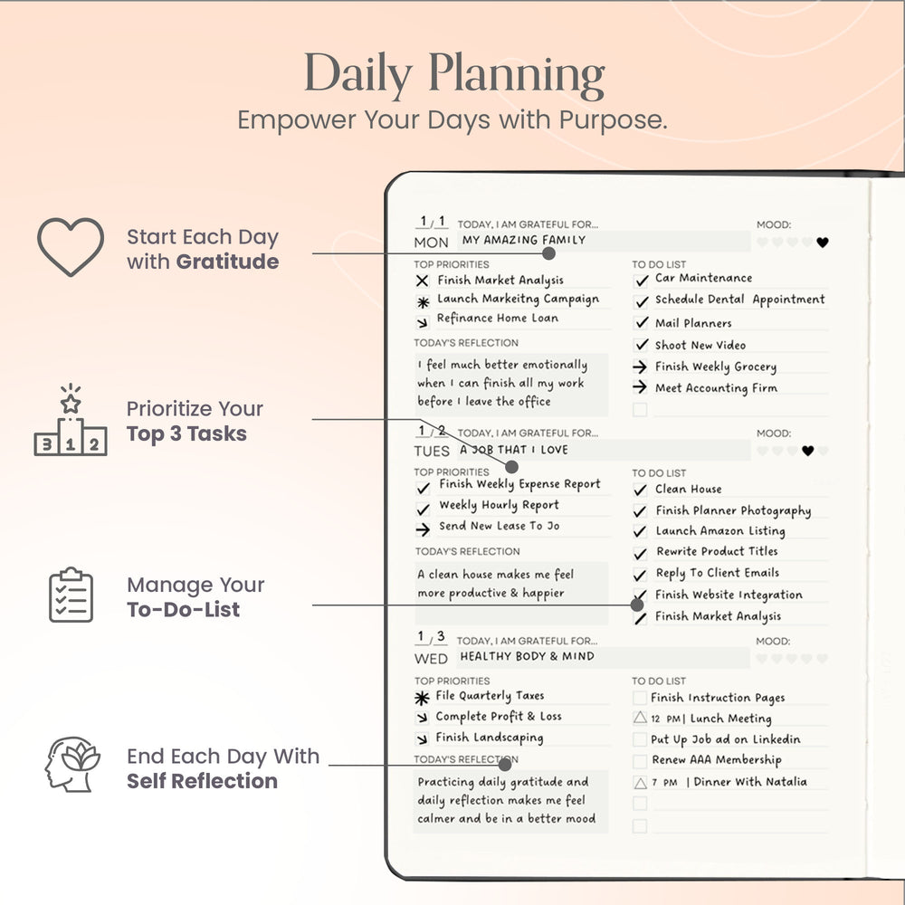 2026 Planner - Planner, Daily Journal & Gratitude Journal With To Do L